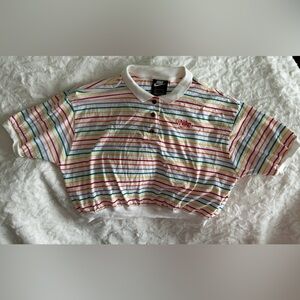 Nike Cropped colorful stripes Polo Shirt